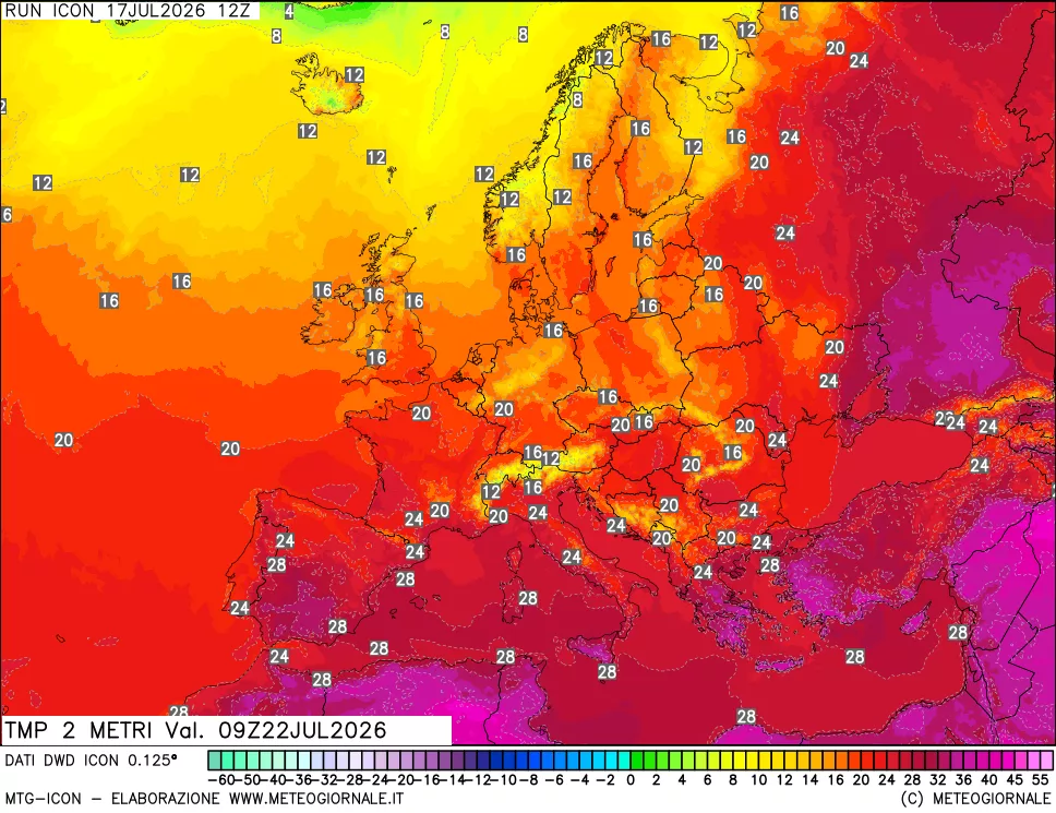 mappa Temp 2 metri