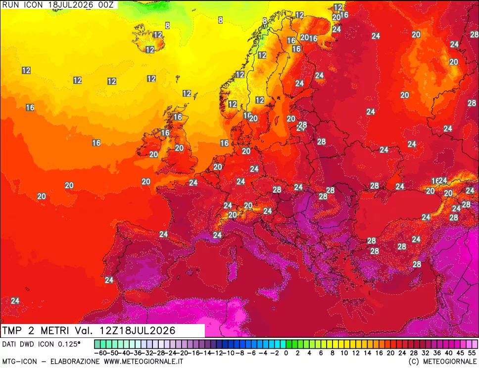 mappa Temp 2 metri