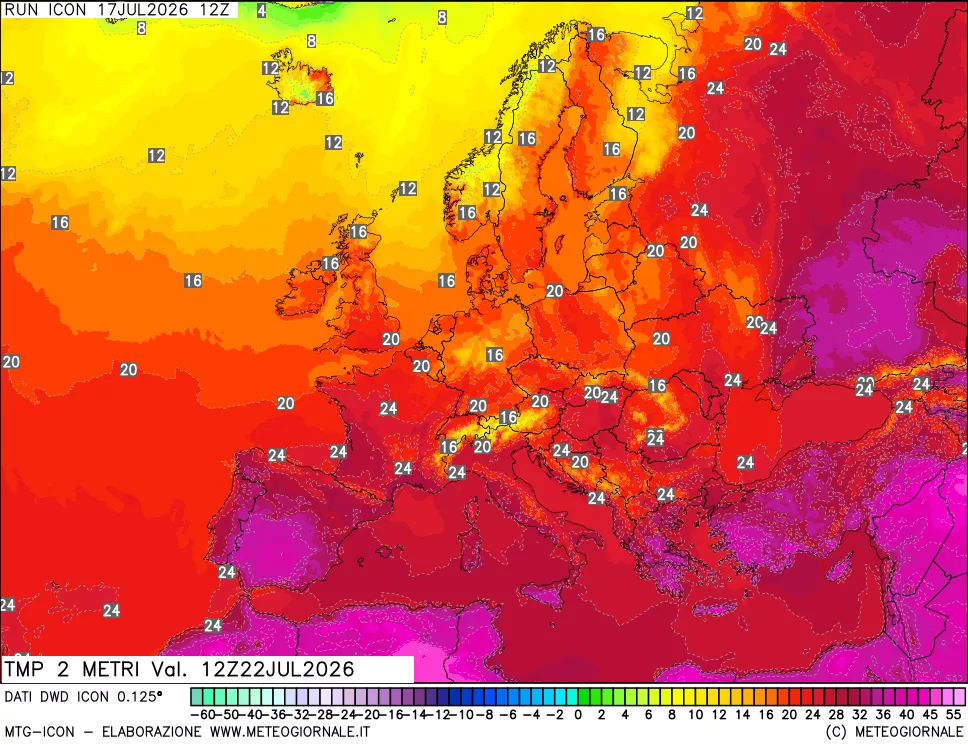 mappa Temp 2 metri
