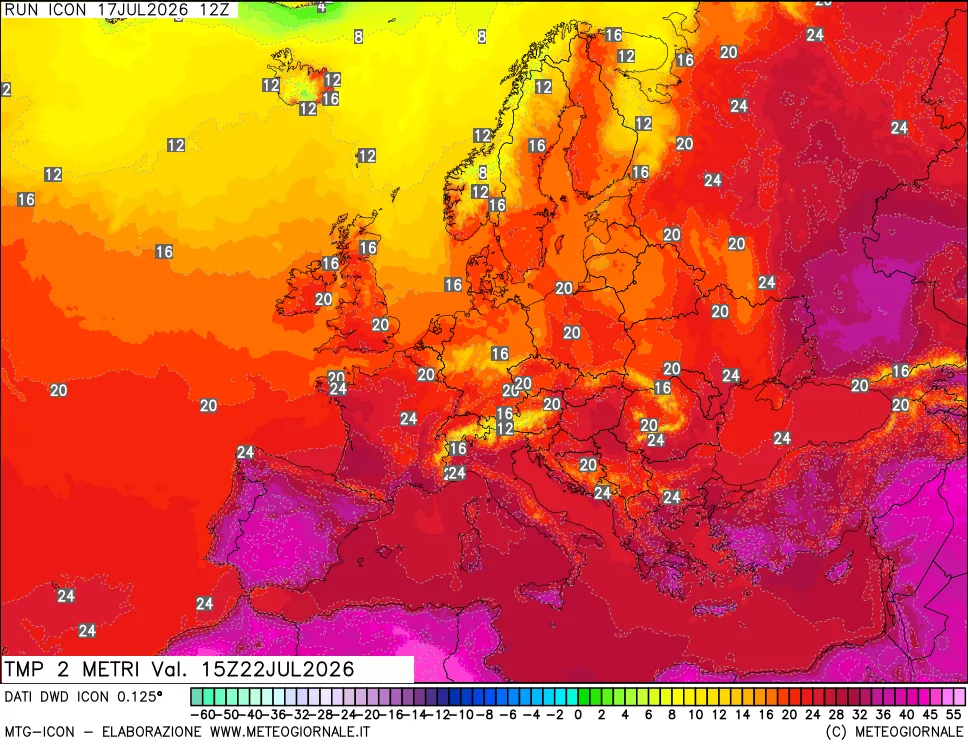 mappa Temp 2 metri