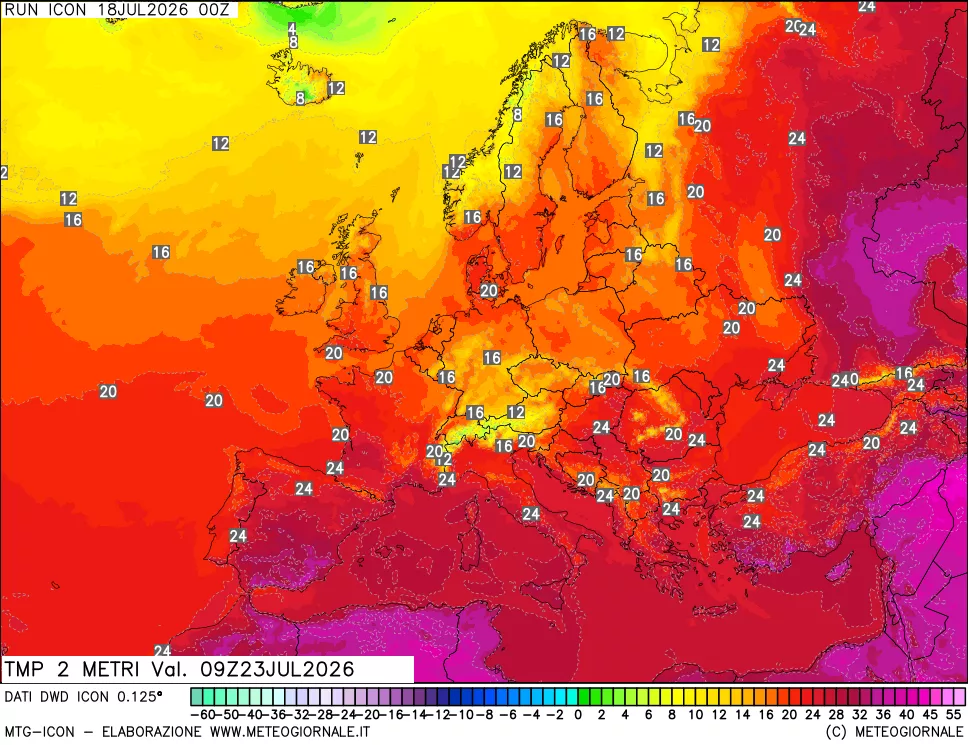 mappa Temp 2 metri