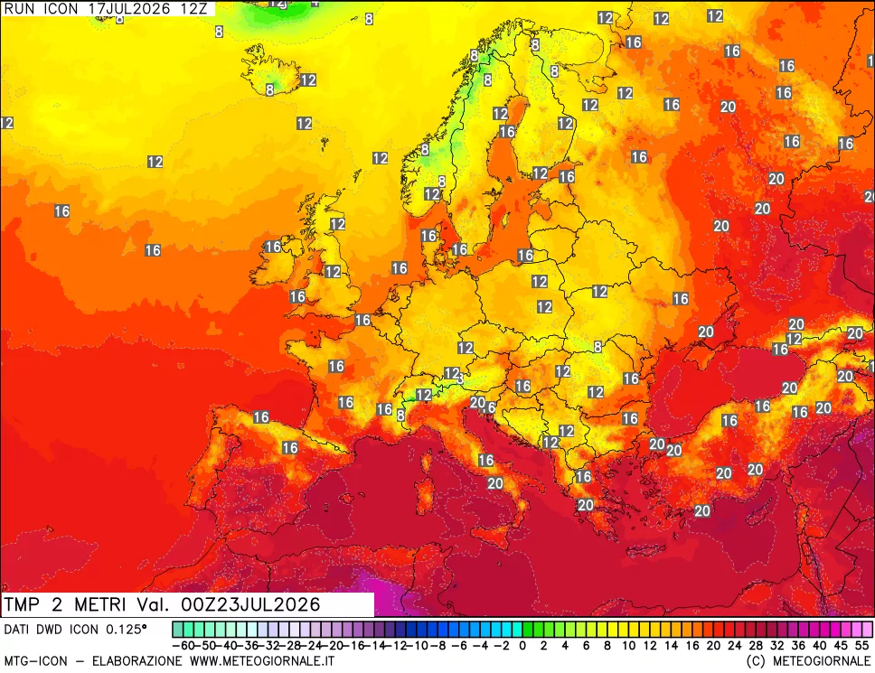 mappa Temp 2 metri