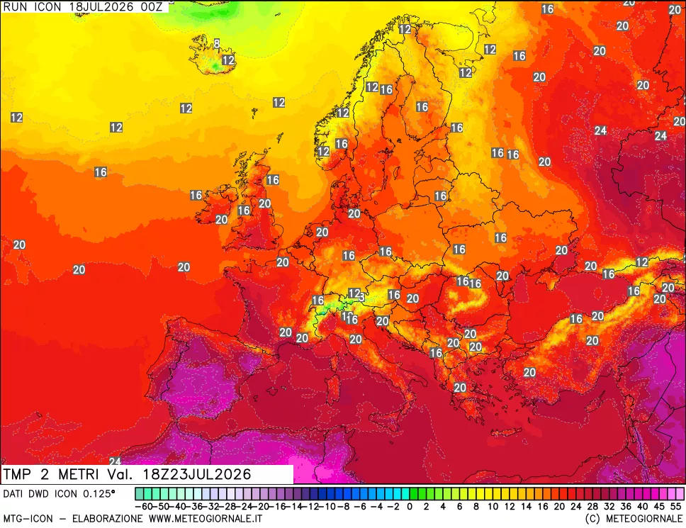 mappa Temp 2 metri