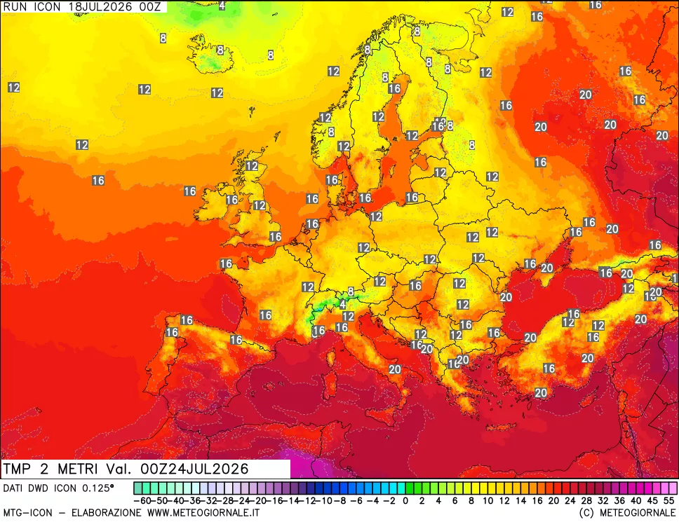 mappa Temp 2 metri