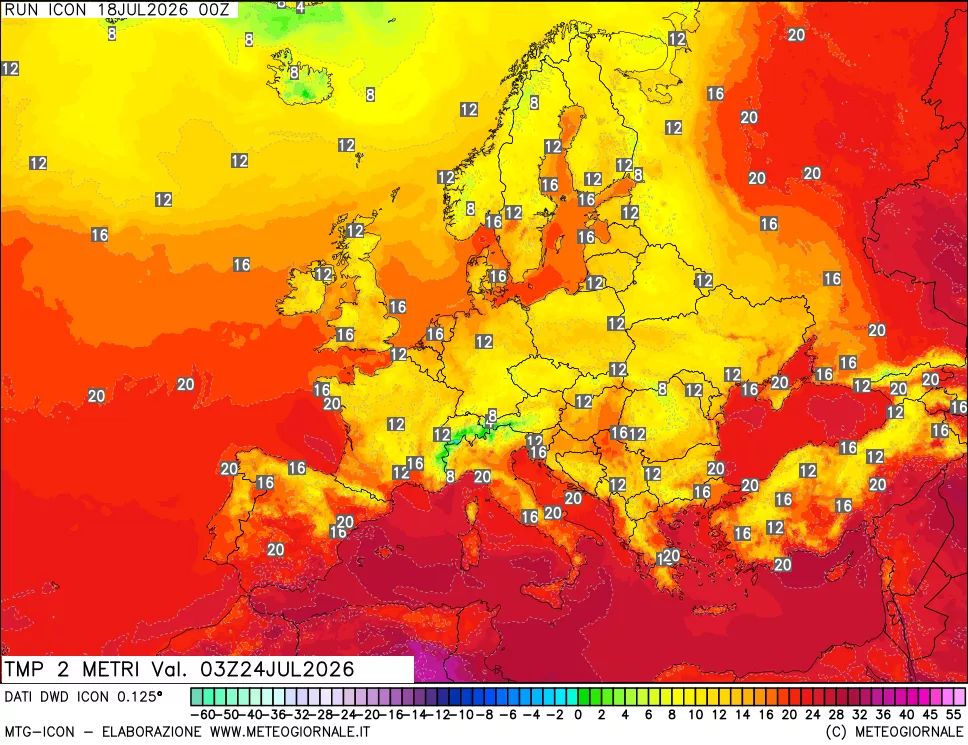 mappa Temp 2 metri