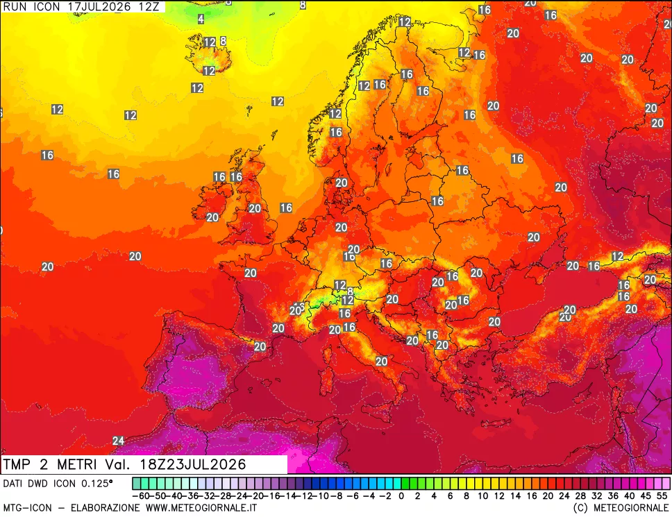 mappa Temp 2 metri