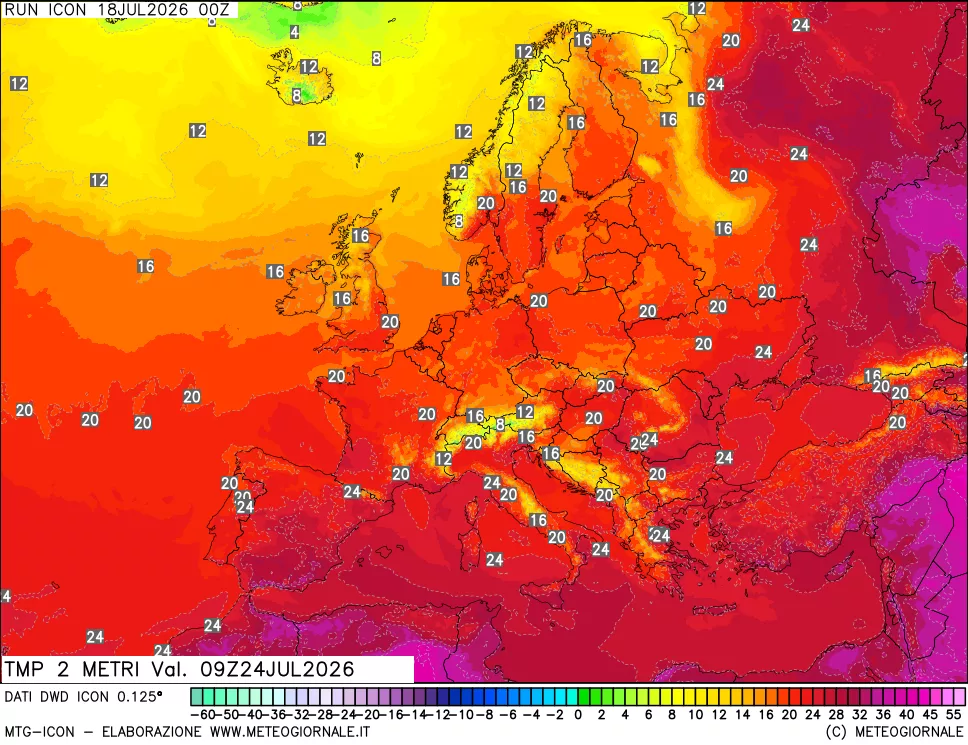 mappa Temp 2 metri