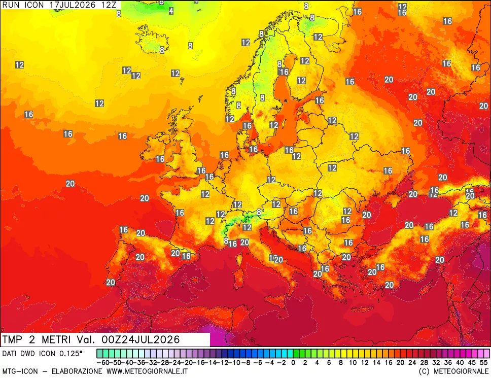 mappa Temp 2 metri