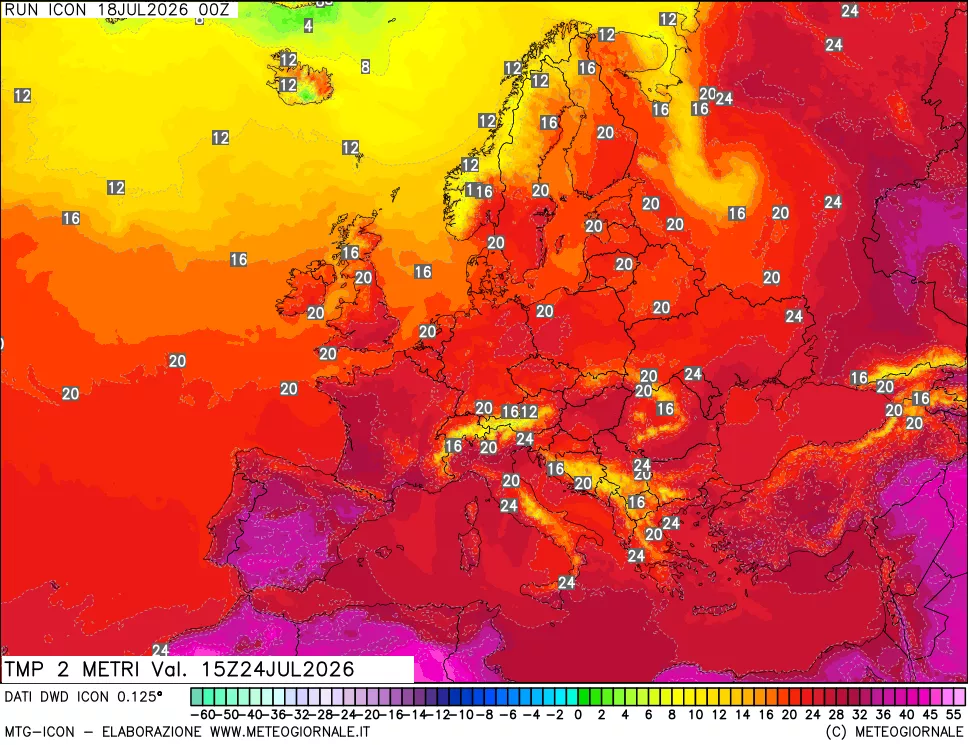 mappa Temp 2 metri