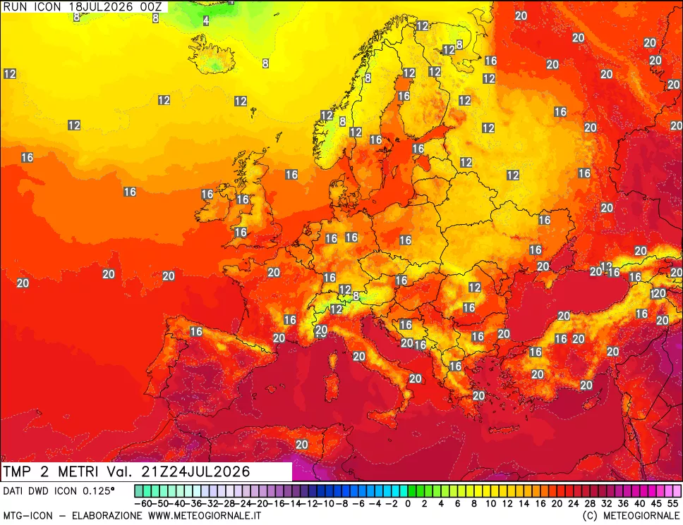 mappa Temp 2 metri