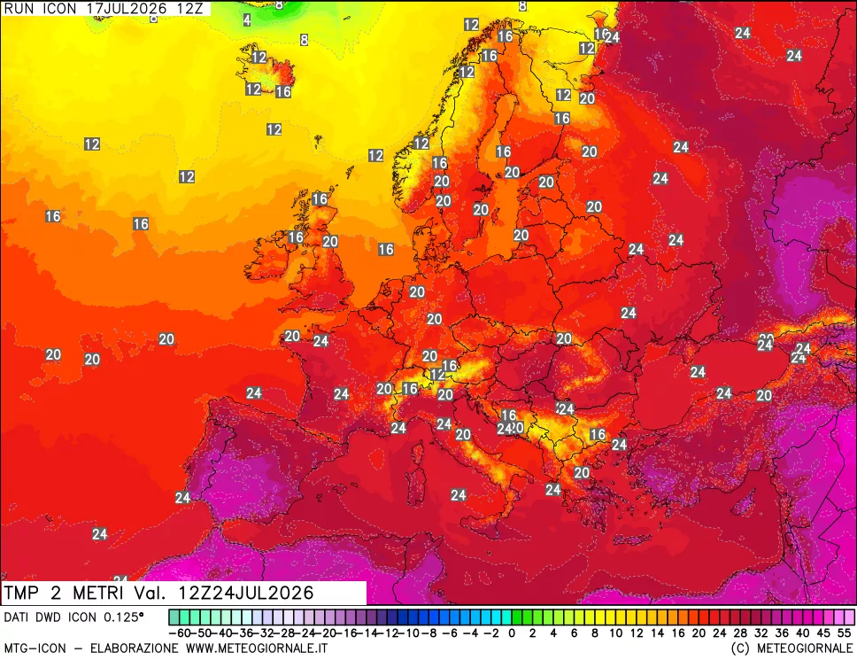 mappa Temp 2 metri