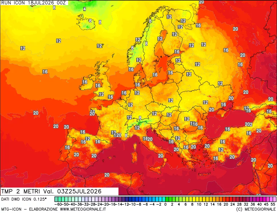 mappa Temp 2 metri