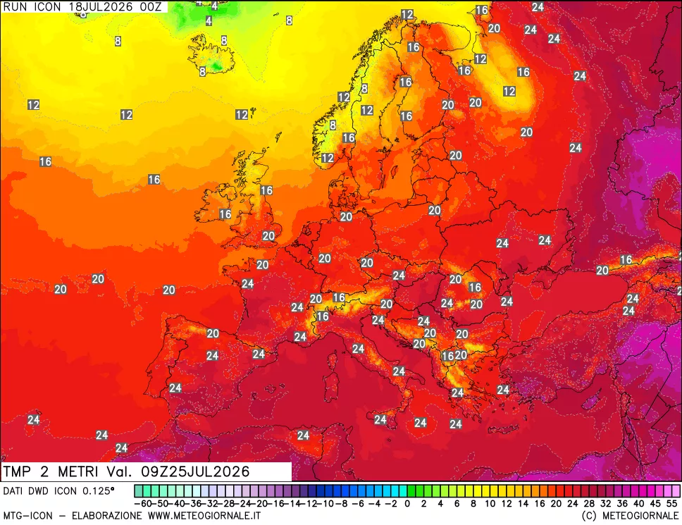 mappa Temp 2 metri