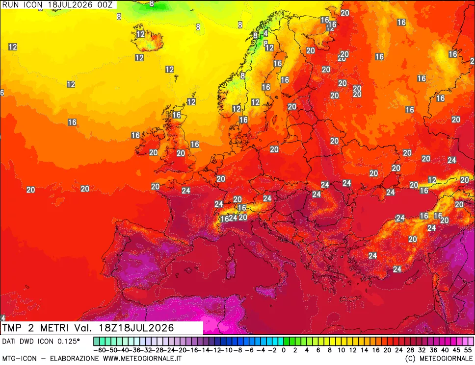 mappa Temp 2 metri