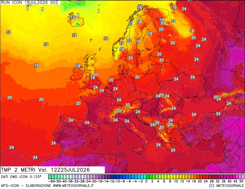 mappa Temp 2 metri