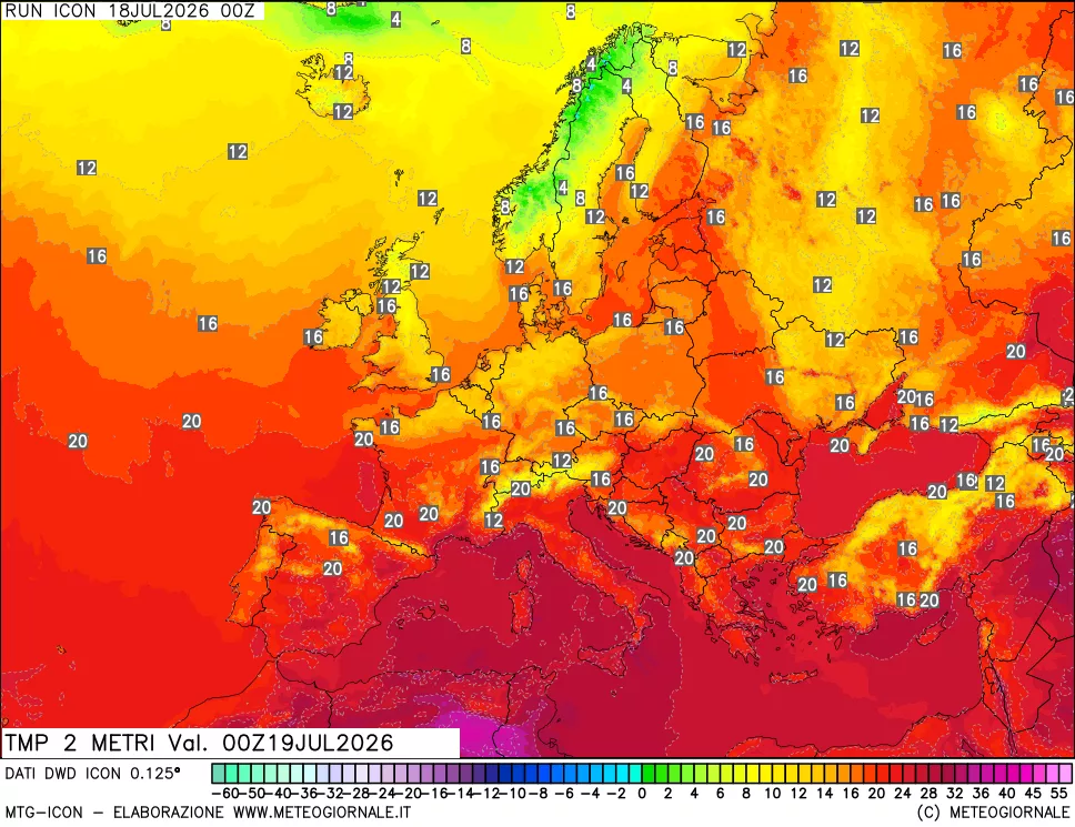 mappa Temp 2 metri