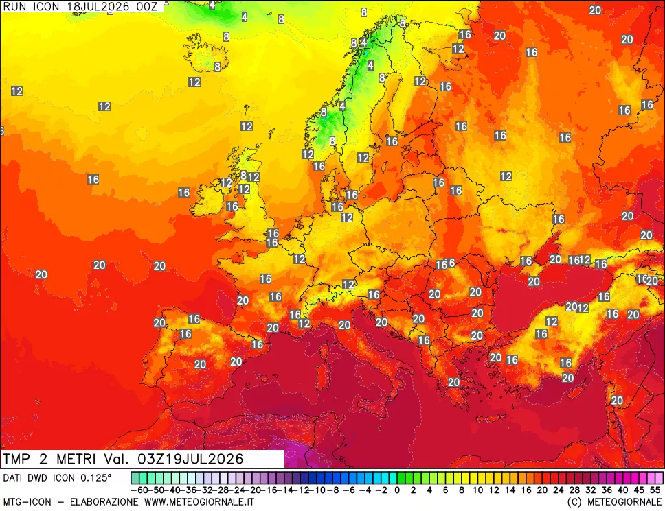 mappa Temp 2 metri