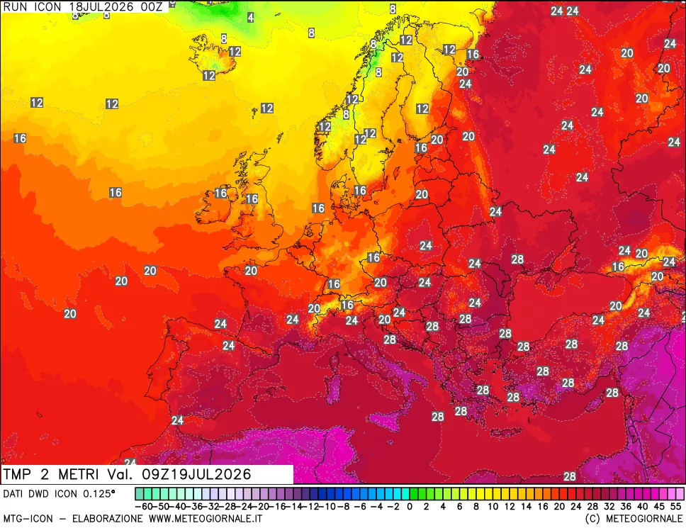 mappa Temp 2 metri