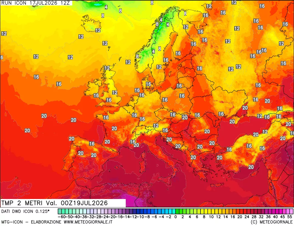 mappa Temp 2 metri