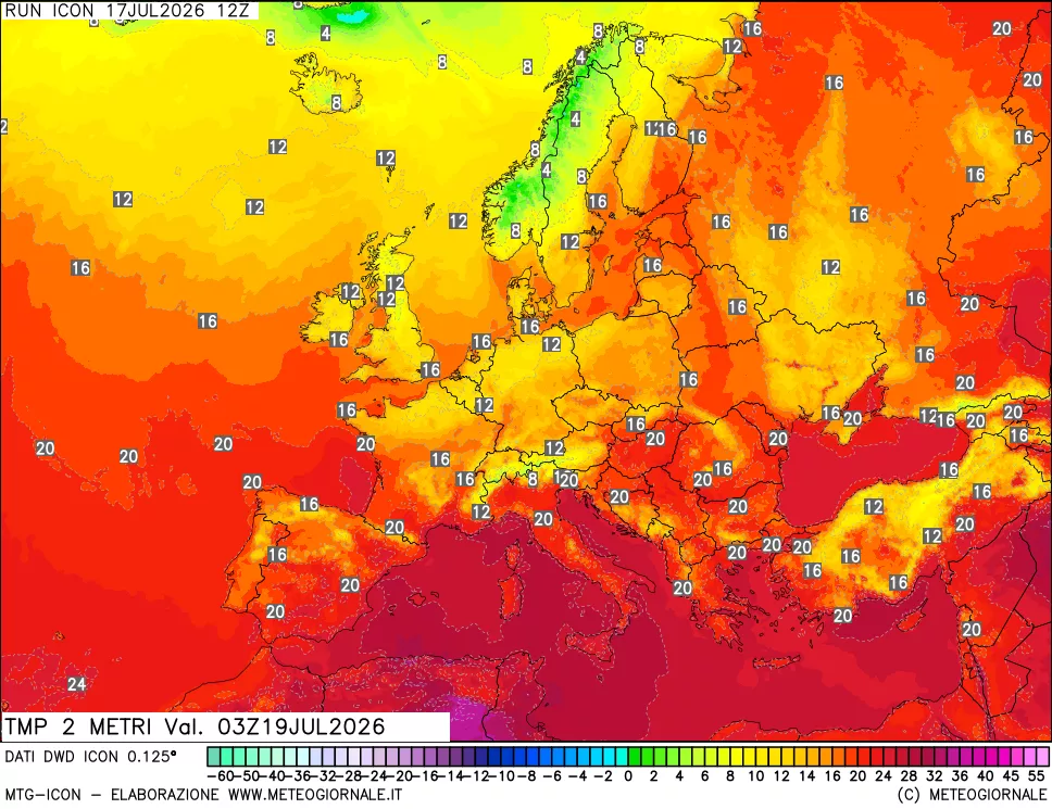 mappa Temp 2 metri