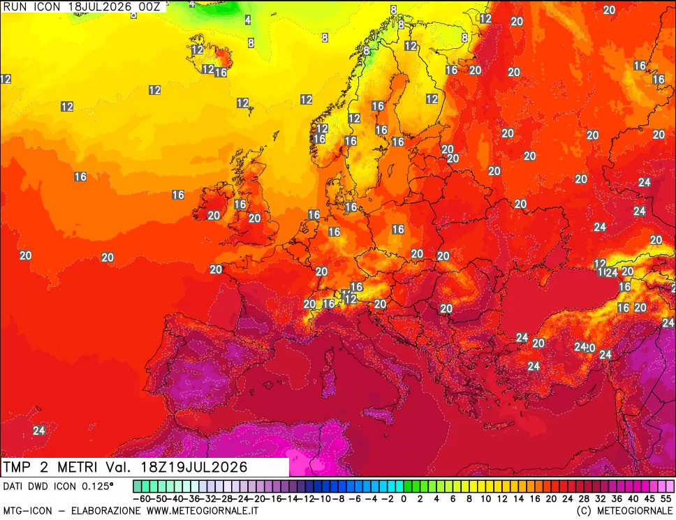 mappa Temp 2 metri