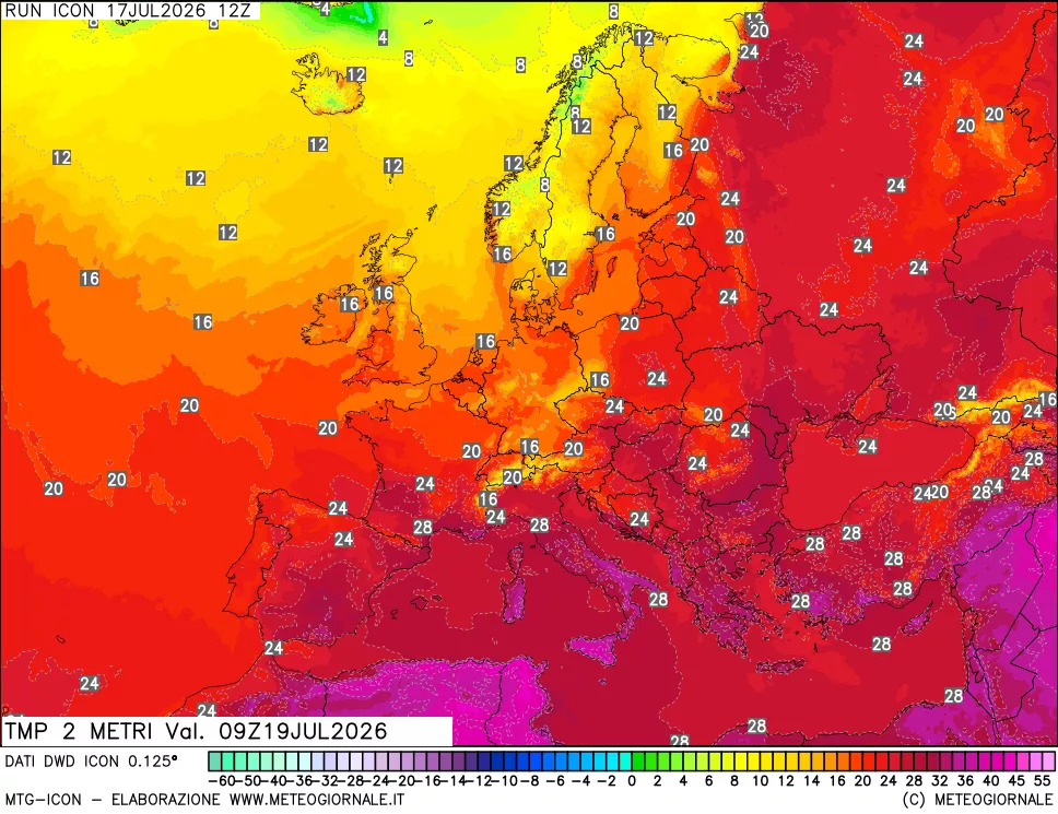 mappa Temp 2 metri