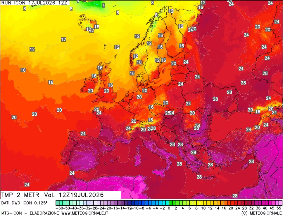 mappa Temp 2 metri