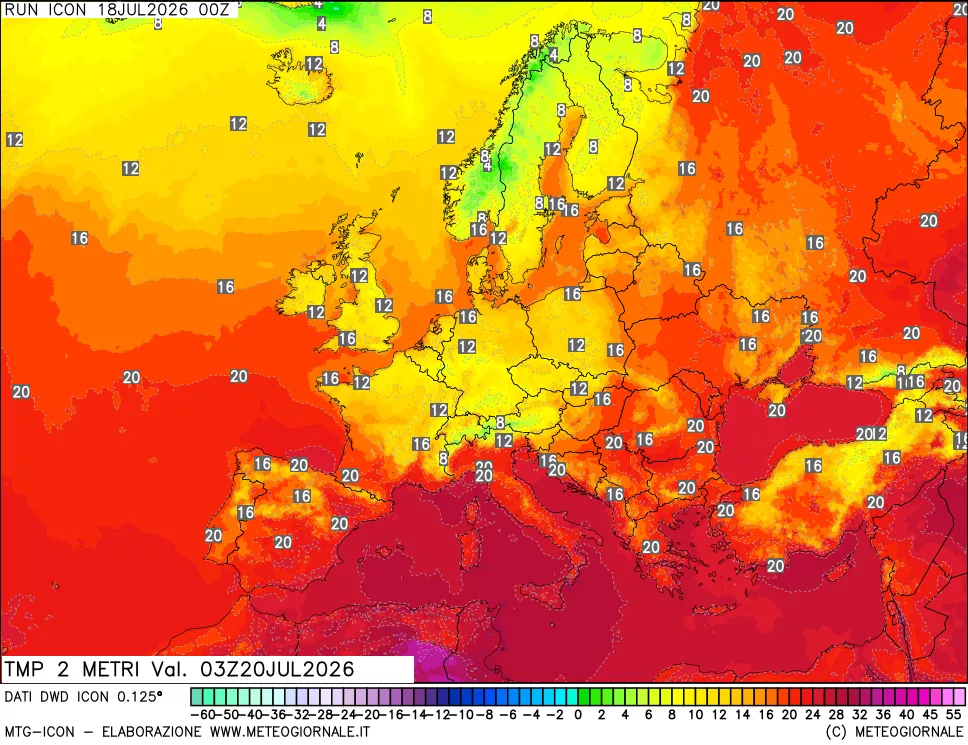 mappa Temp 2 metri