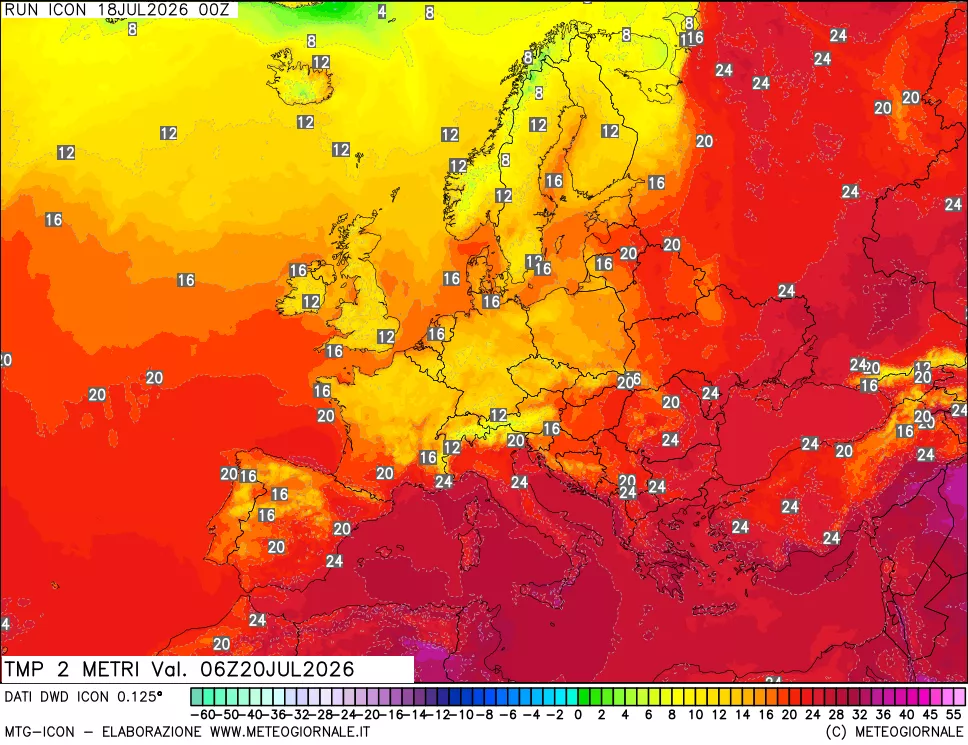 mappa Temp 2 metri