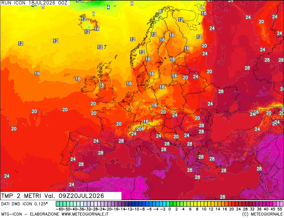 mappa Temp 2 metri
