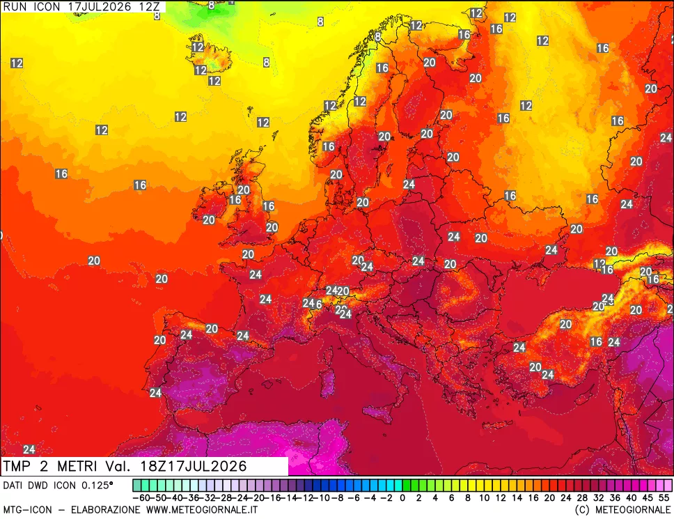 mappa Temp 2 metri