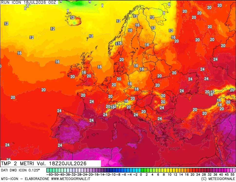 mappa Temp 2 metri