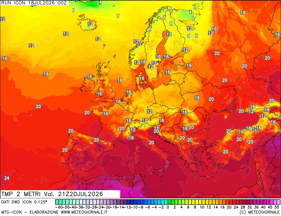 mappa Temp 2 metri