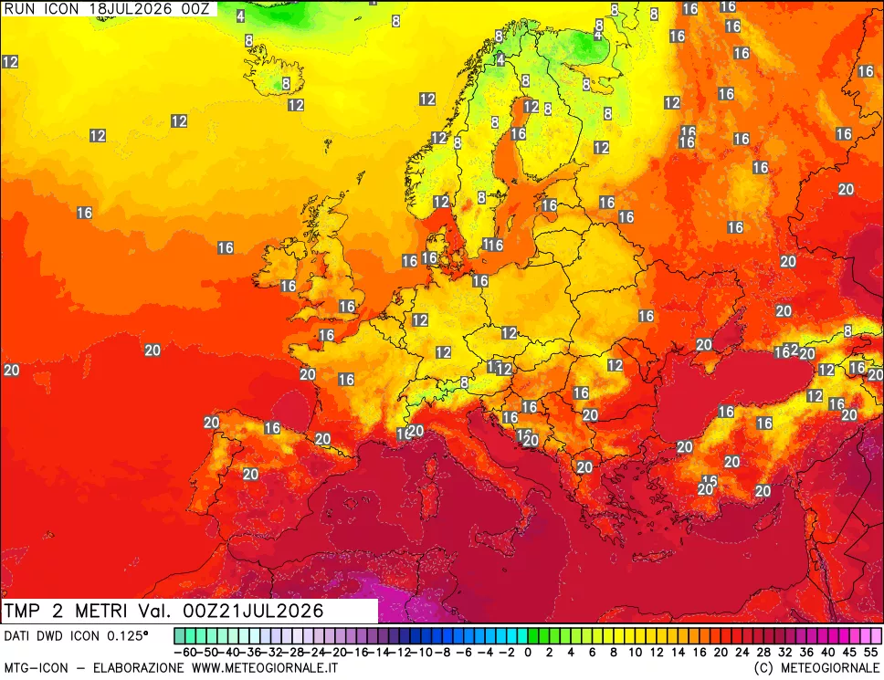 mappa Temp 2 metri