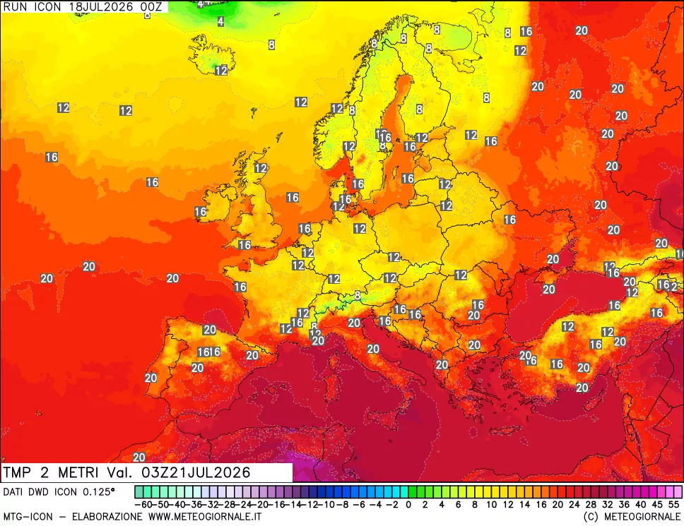 mappa Temp 2 metri