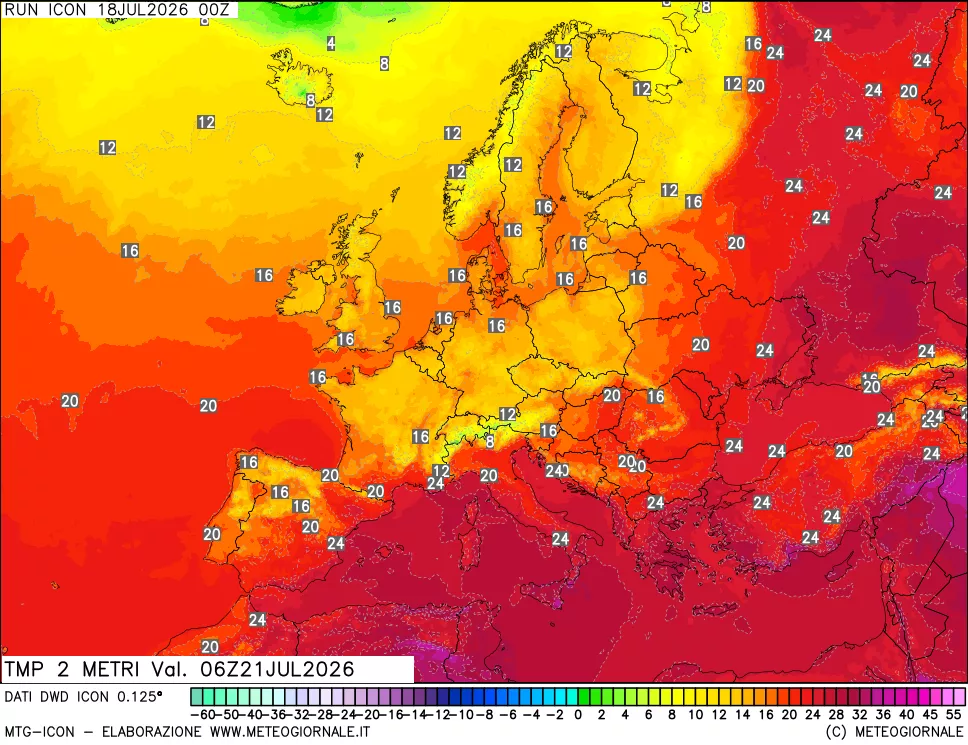 mappa Temp 2 metri