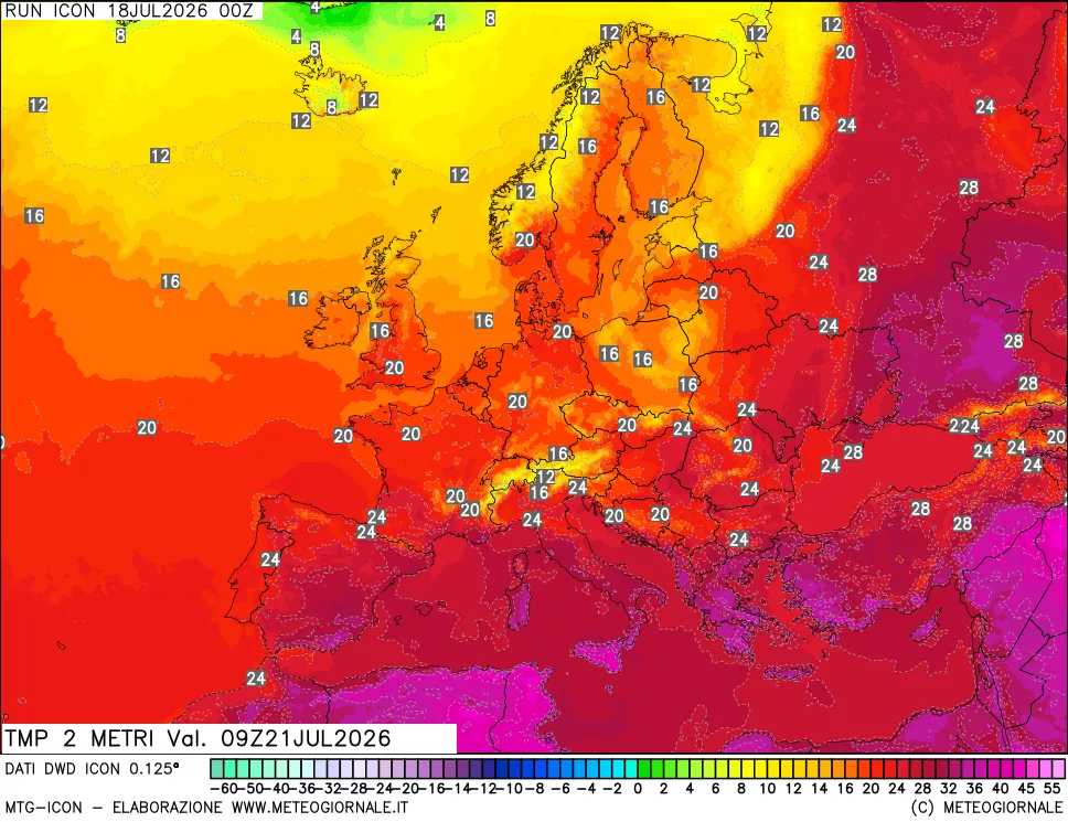 mappa Temp 2 metri