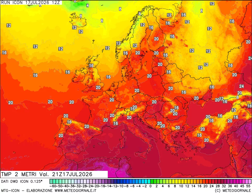 mappa Temp 2 metri
