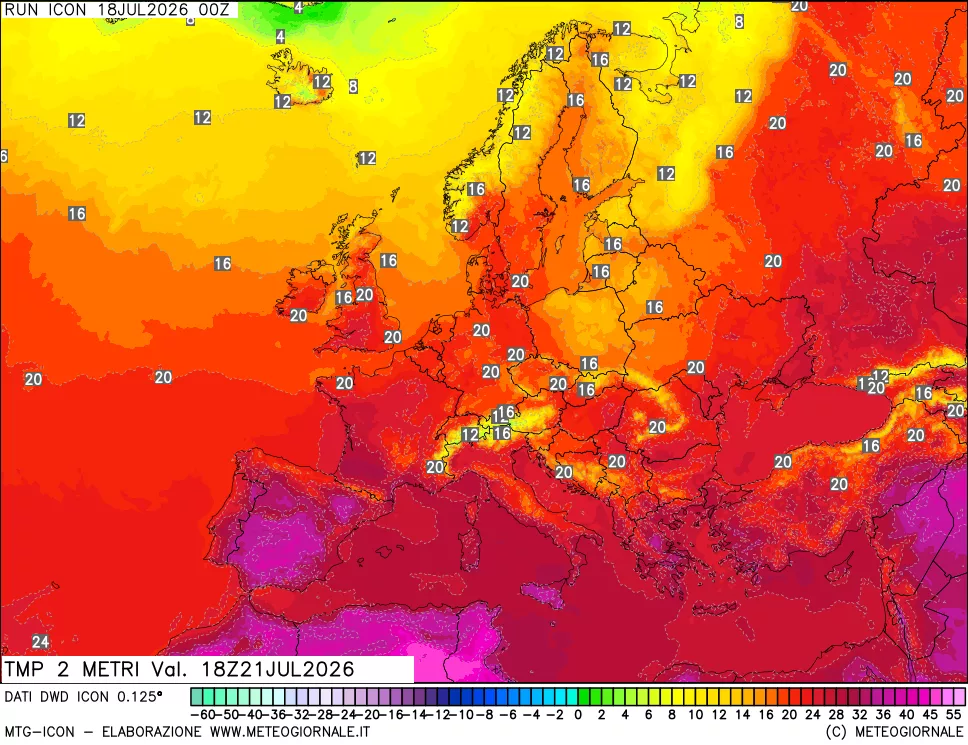 mappa Temp 2 metri
