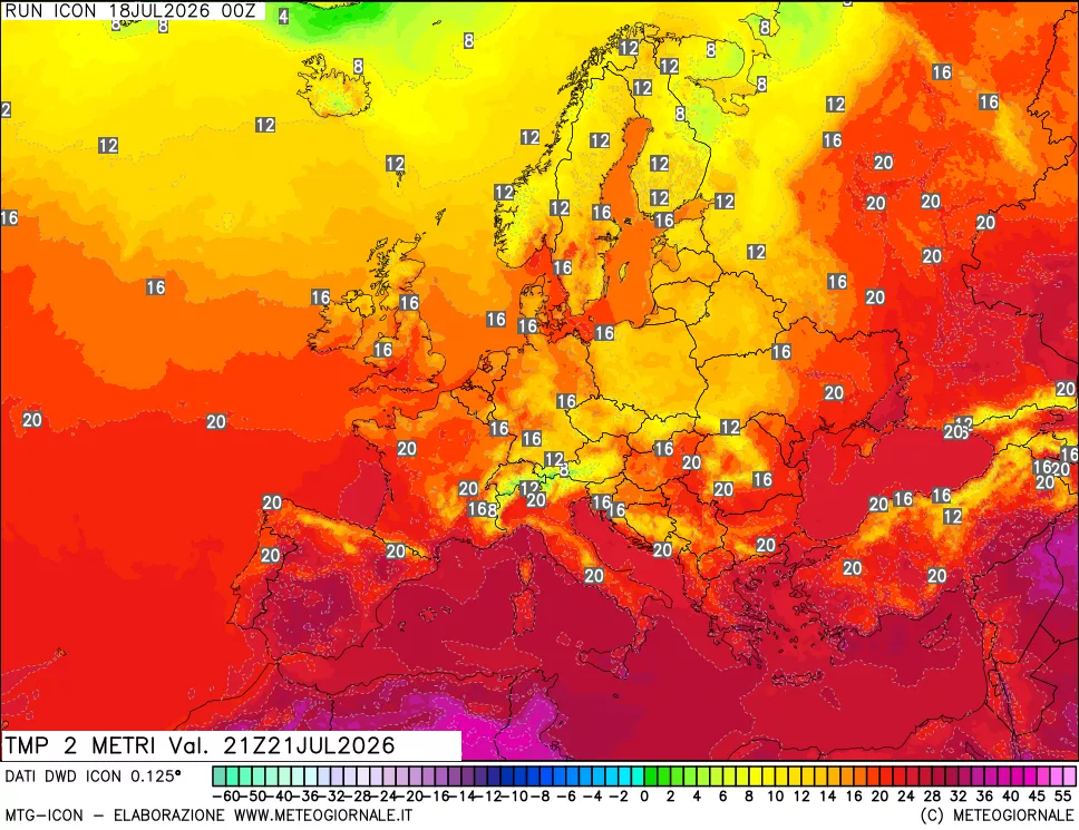 mappa Temp 2 metri