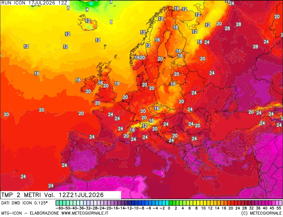 mappa Temp 2 metri