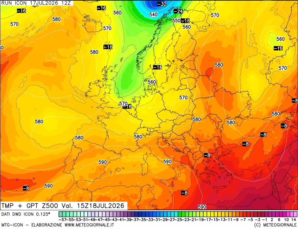 mappa 500 hPa Temp + GPT