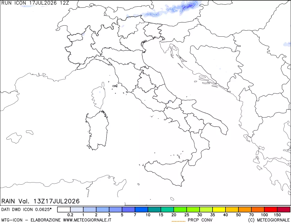 mappa Precipitazioni totali e convettive