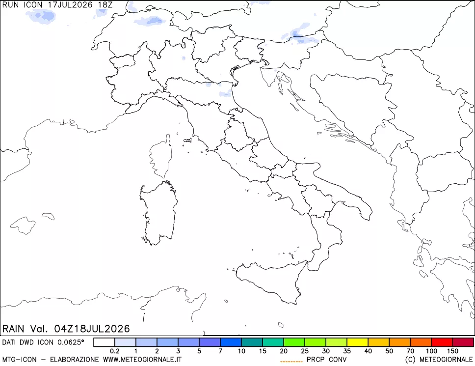 mappa Precipitazioni totali e convettive