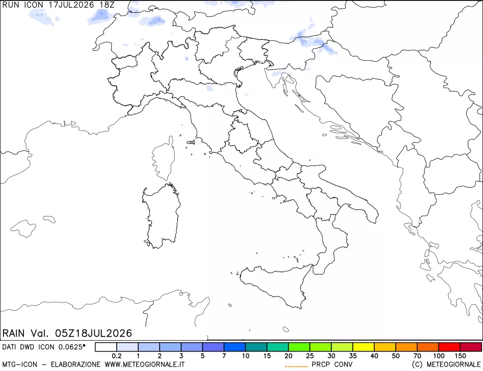 mappa Precipitazioni totali e convettive