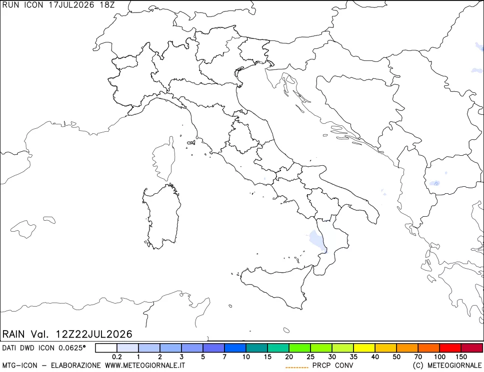 mappa Precipitazioni totali e convettive