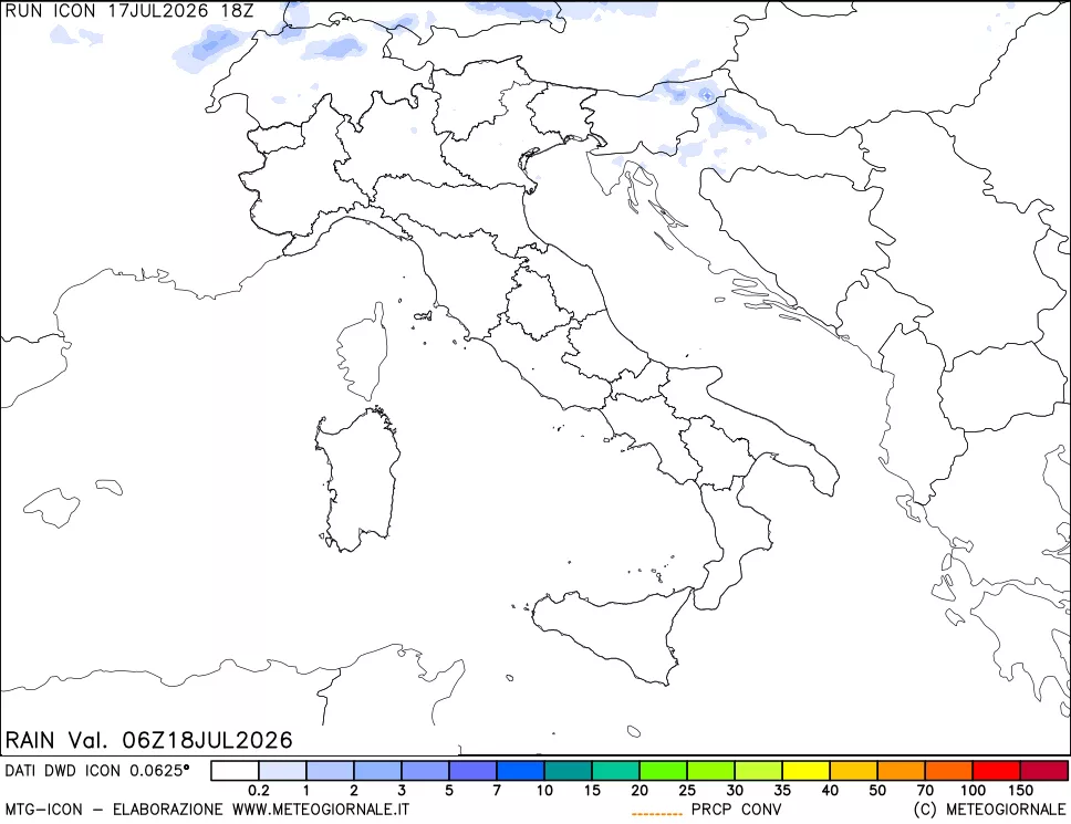 mappa Precipitazioni totali e convettive