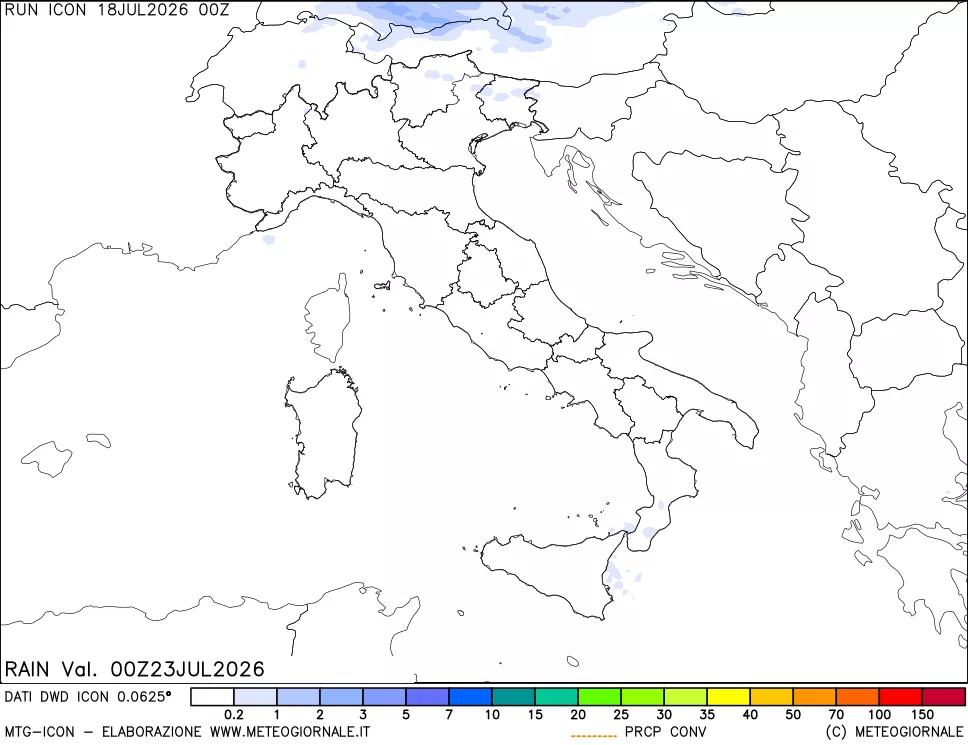 mappa Precipitazioni totali e convettive