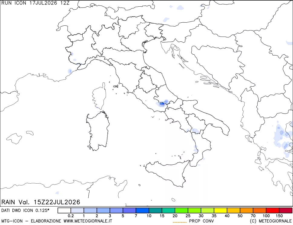 mappa Precipitazioni totali e convettive