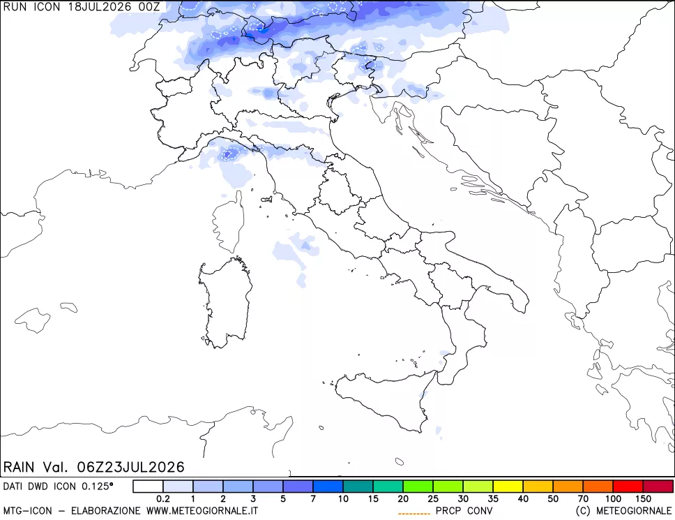 mappa Precipitazioni totali e convettive
